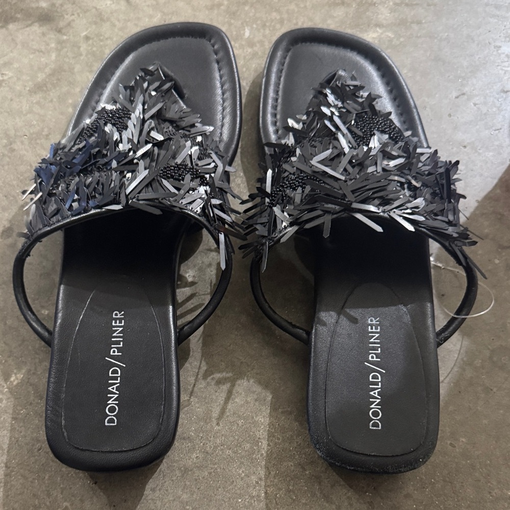 Donald J. Pliner Black Embellished Women's Sandals - Picture 4 of 4